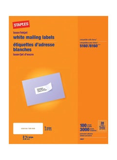 Staples 3000-Piece Mailing Label Set White 