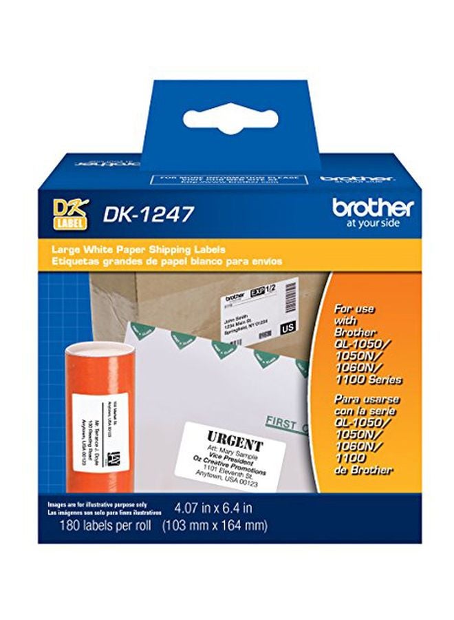 brother 180-Piece Die-Cut Shipping Label Set White  - Image 2