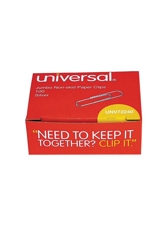 UNIVERSAL Pack Of 3 Jumbo Nonskid Paper Clips Silver 