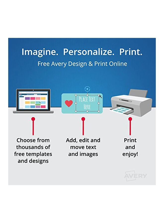 افيري طقم ملصقات تسمية لعناوين الشحن من 460 قطعة أبيض - Image 4