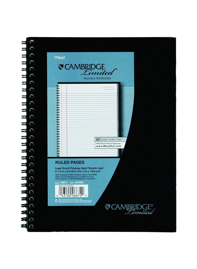 Mead 3-Piece A4 Wirebound Business Notebook Set Black  - Image 1