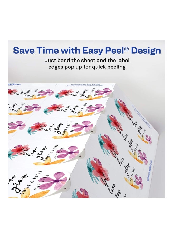 AVERY - 525-Piece Print-To-Edge Scallop Oval Label Set Brown - Image 1
