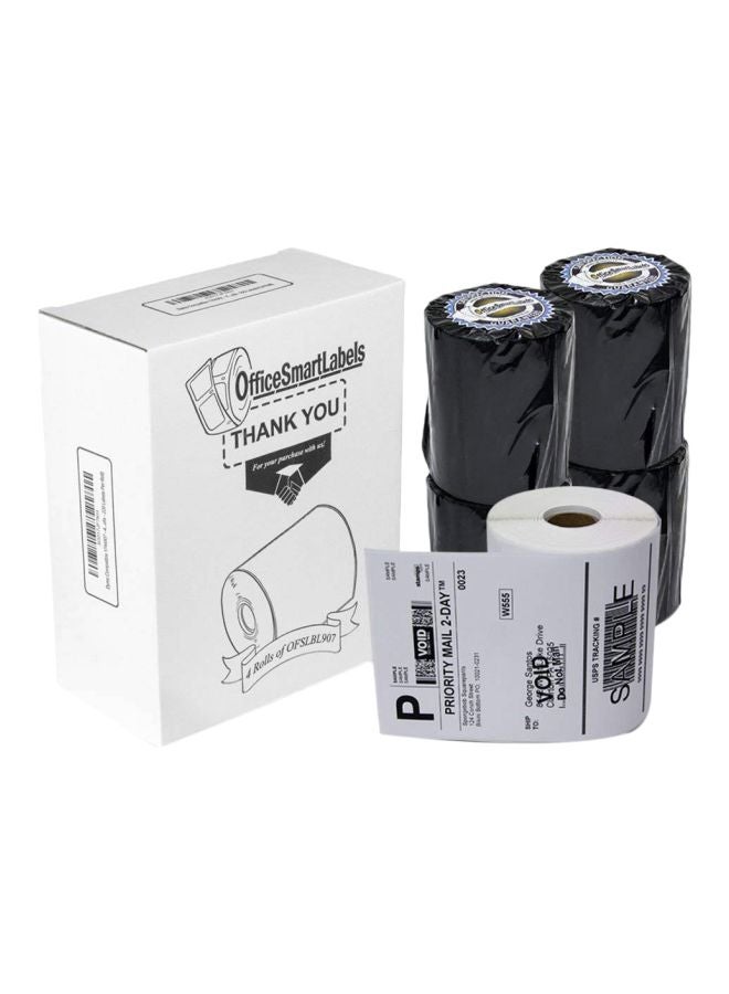 OfficeSmartLabels 4-Piece Internet Postage Shipping Label Rolls White  - Image 1