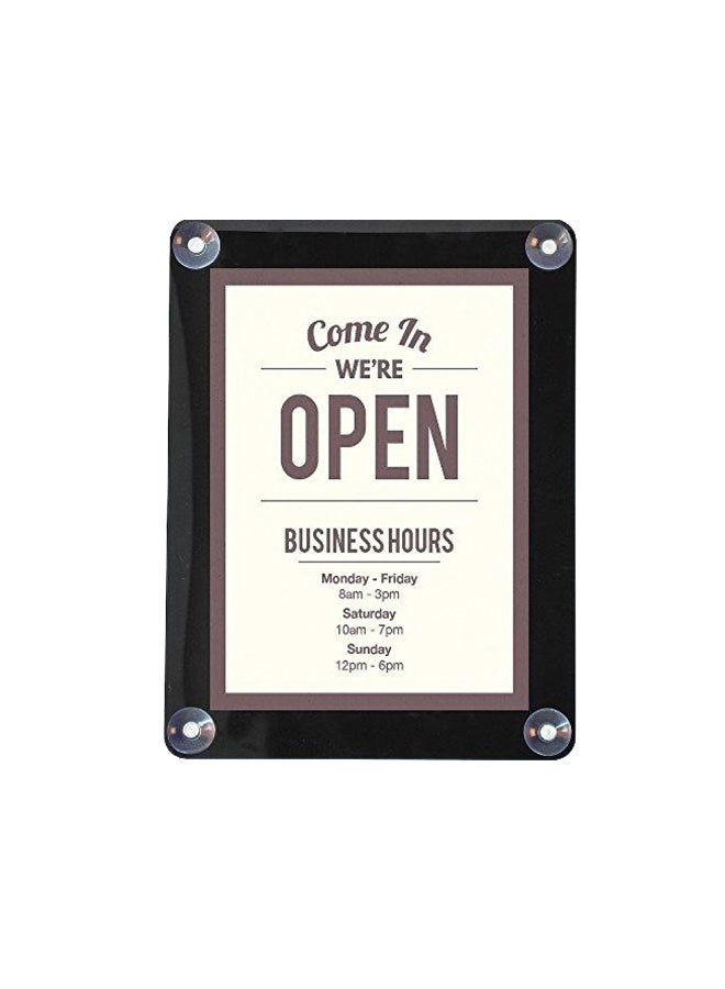 Rectangular Sign Holder Clear/Black