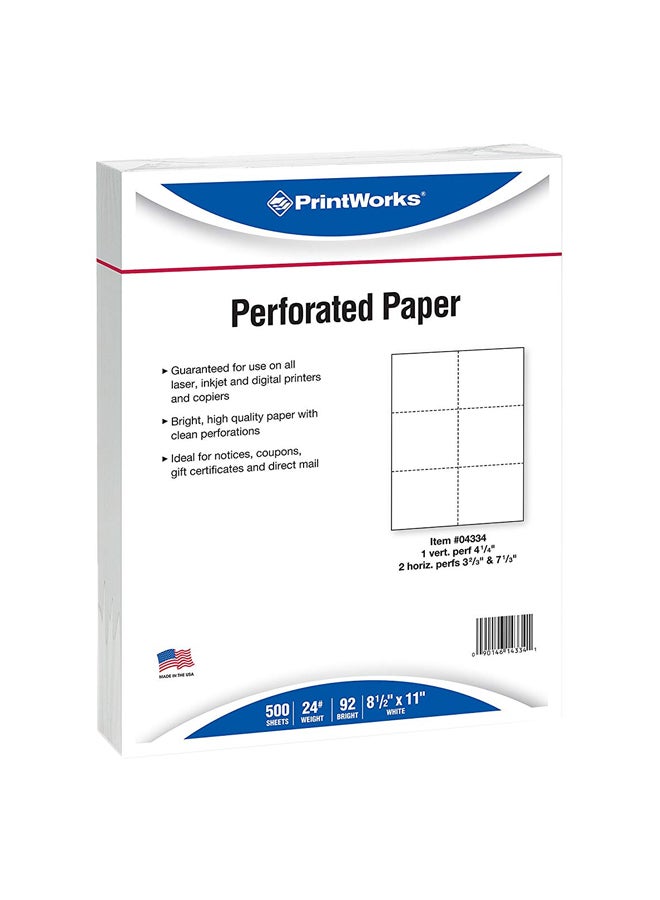 PrintWorks - 500-Sheets Perforated Paper - Image 1