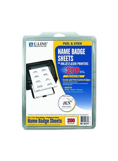 C-Line 200-Piece Pressure Sensitive Inkjet/Laser Printer Name Labels White  - Image 2