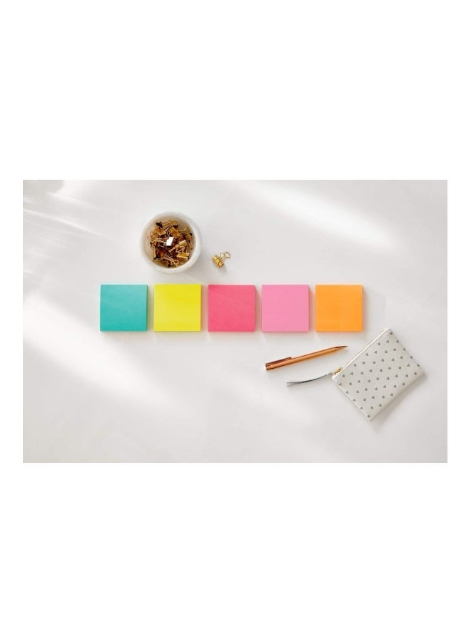 بوست إت مجموعة ملاحظات لاصقة من مجموعة ميامي من 5 قطع أزرق/وردي/أصفر - Image 2