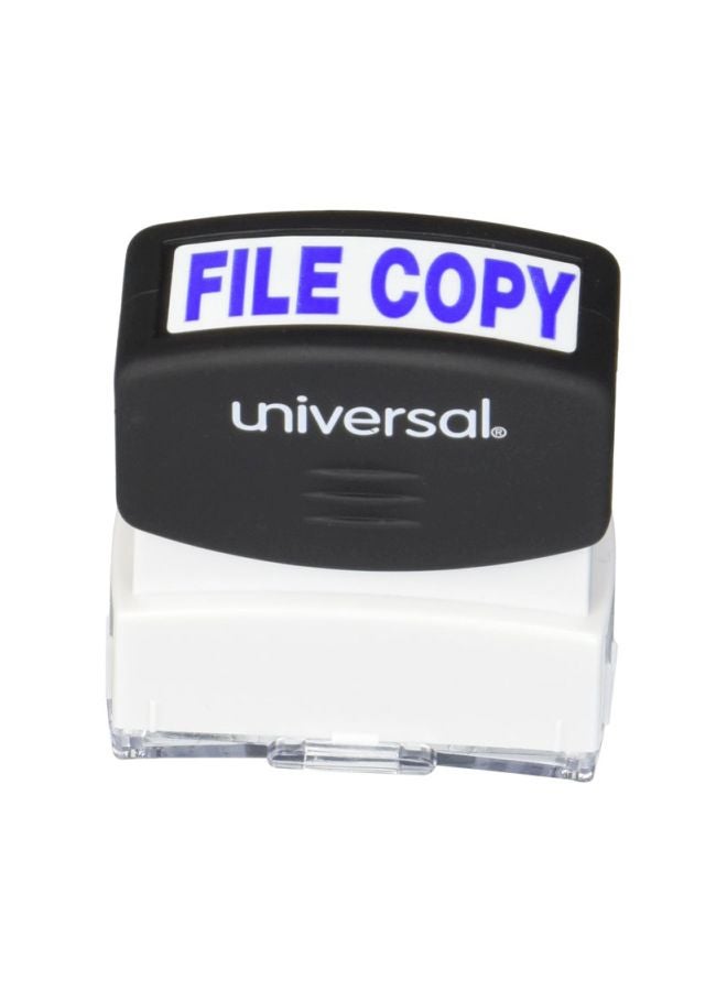 UNIVERSAL Pre-Inked Message Stamp Blue/White/Black  - Image 1