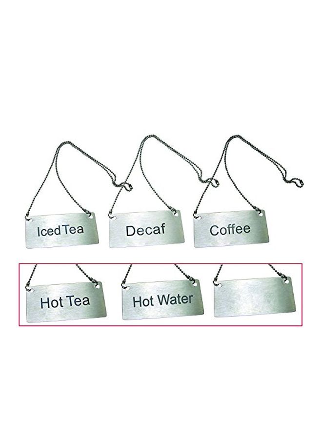 أبديت إنترناشونال سلسلة تحمل شارة بكلمة" Decaf " فضي - Image 2
