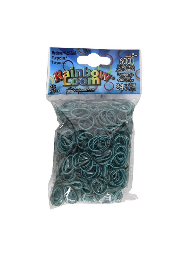 600-Piece Medieval Rubber Bands with 24 C-Clips Turquoise - v1552923676/N22189132A_1