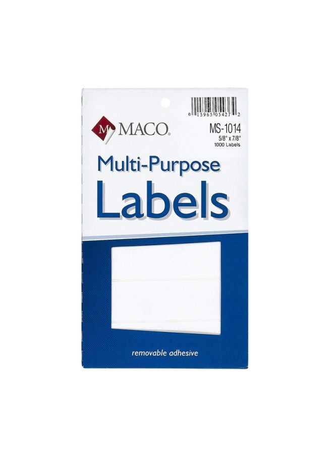 ماكو 1000 قطعة ملصقات مستطيلة متعددة الاستعمالات أبيض