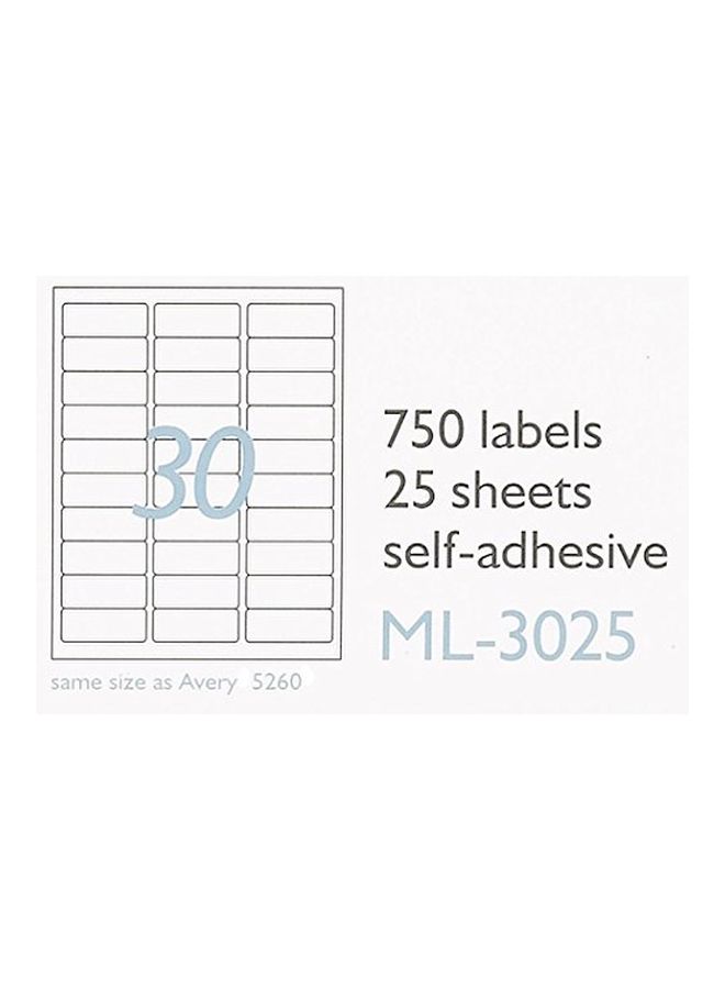 Maco - 750-Piece Laser Ink Jet Address Labels White/Black - Image 1