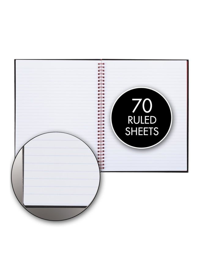 بلاك آند ريد مجموعة من دفترين مسطرين بسلك مزدوج وأغلفة صلبة أسود/أحمر - Image 3