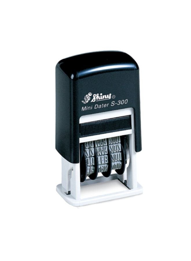 Self-Inking Rubber Date Stamp Black/White