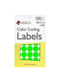 Maco 1000-Piece Color Coding Labels Green 
