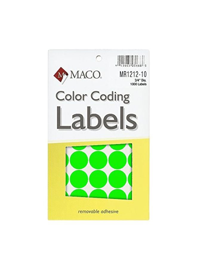 Maco - 1000-Piece Color Coding Labels Green - Image 1