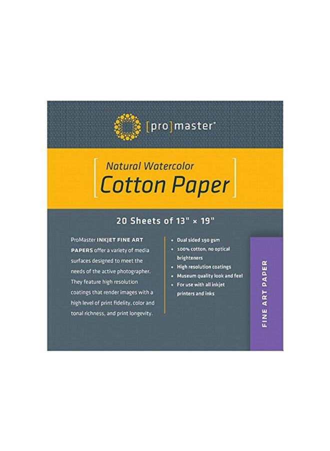 ProMaster - 20-Sheet Cotton Paper - Image 1
