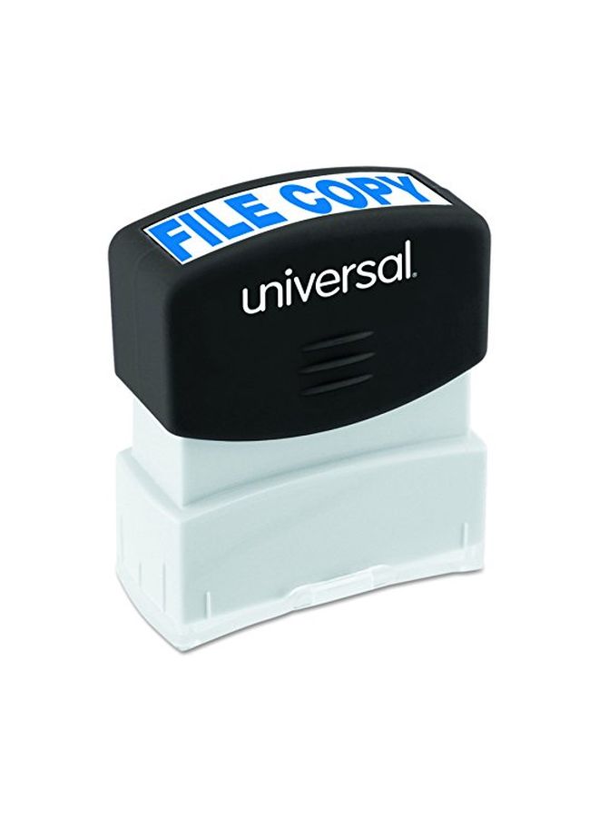 UNIVERSAL Pre-Inked Message Stamp Blue/White/Black  - Image 2