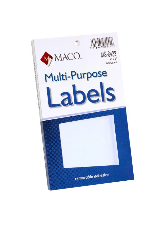 Maco - 120-Piece Rectangular Multi-Purpose Labels White - Image 1