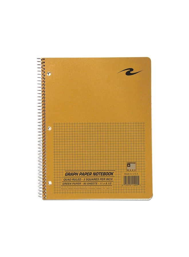 Roaring Spring 80-Sheet Graph Ruled Notebook Yellow/Green  - Image 1