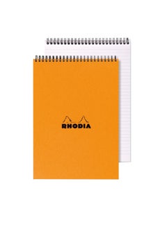 Rhodia Rhodia Orange Notpad 21Cm*14.8Cm Head Stapled Wirebound Squared 80G 80 Sheet N16  No.16500C Orange  - Image 1