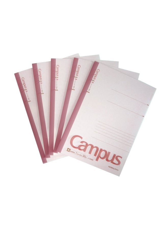 كوكويو دفتر ملاحظات مسطر مكون من 5 قطع وردي - Image 1