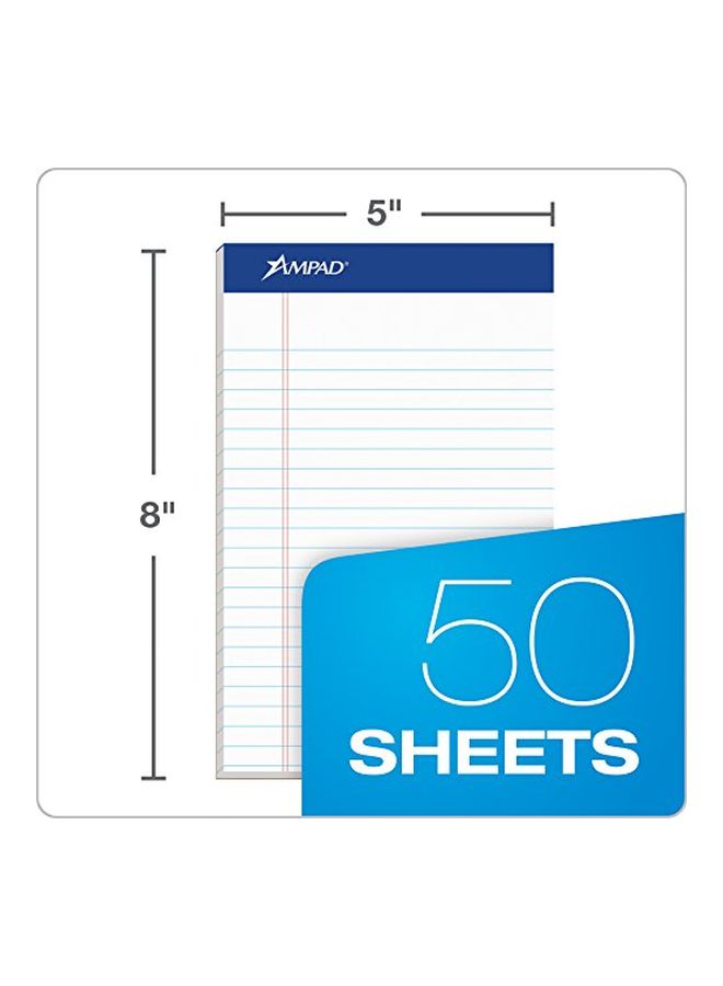 Ampad 12-Piece Medium Ruled Writing Pads Blue/White - Image 2