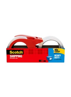 Scotch  2-Piece Packaging Tape With Refillable Dispenser Red/Clear 