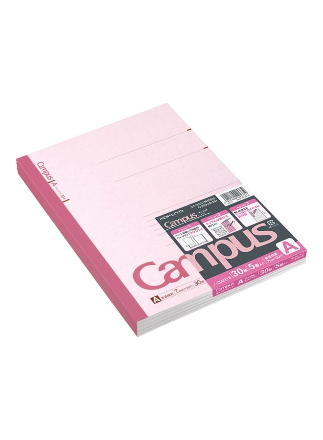 كوكويو دفتر ملاحظات مسطر مكون من 5 قطع وردي - Image 2