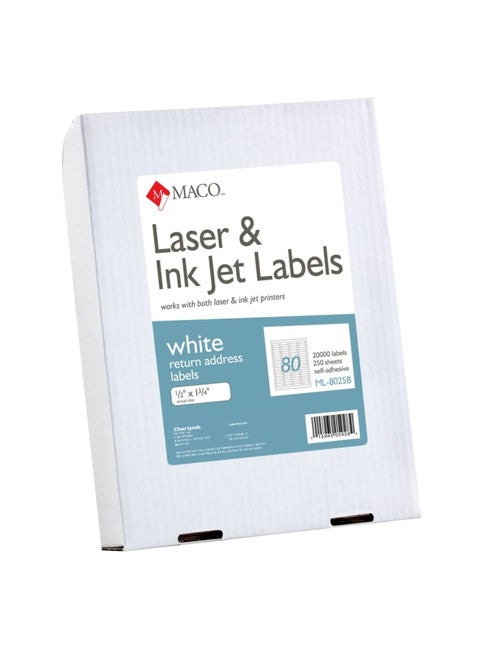 20000-Piece Return Address Label White