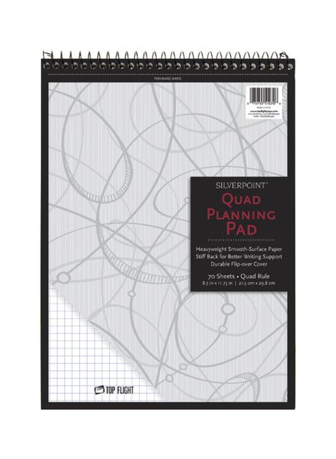 Top Flight 70-Sheets Top Wire Pad Blue/Black