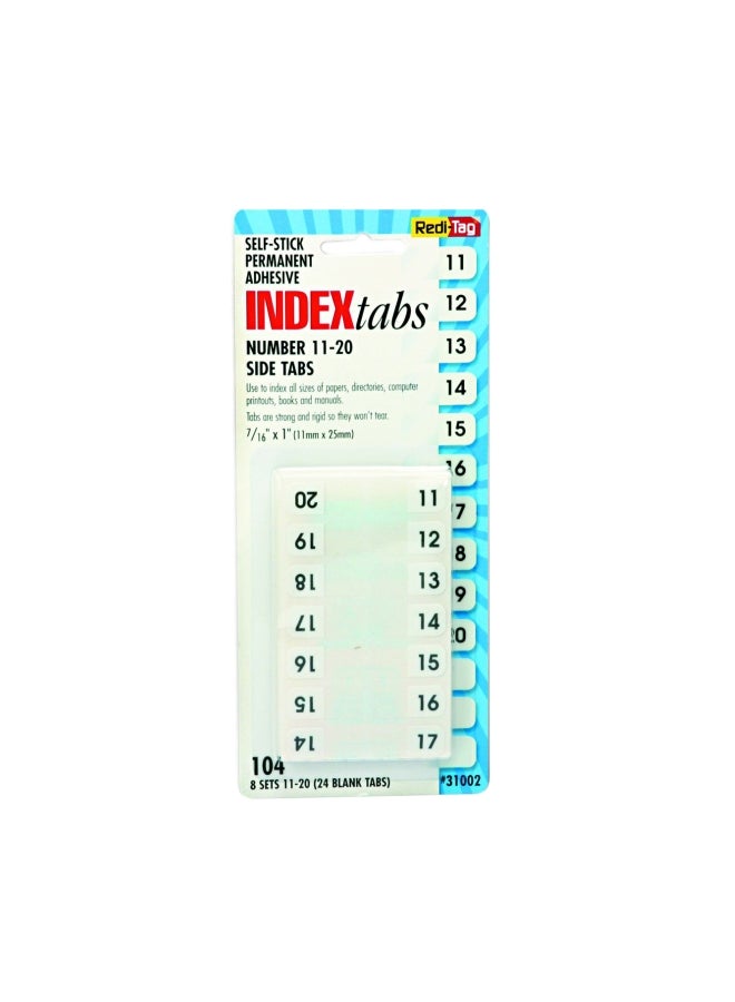 Redi-Tag 104-Piece Printed Index Tab Set Green/Black - Image 1