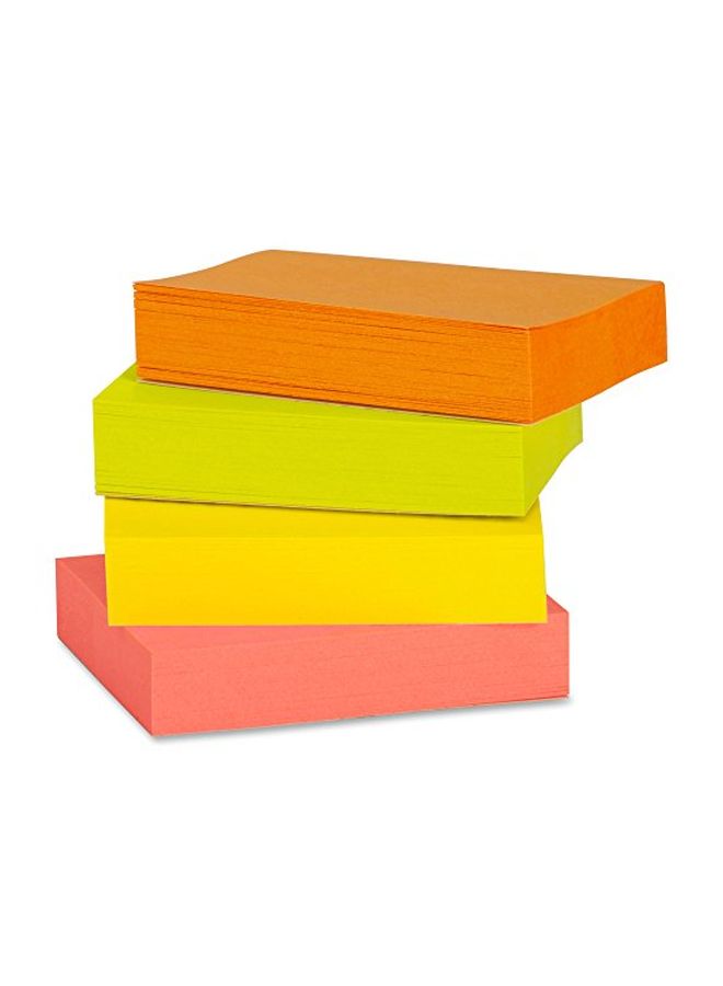 بيزنس سورس حزمة أوراق ملاحظات لاصقة من 12 مجموعة برتقالي/أخضر/أصفر - Image 3