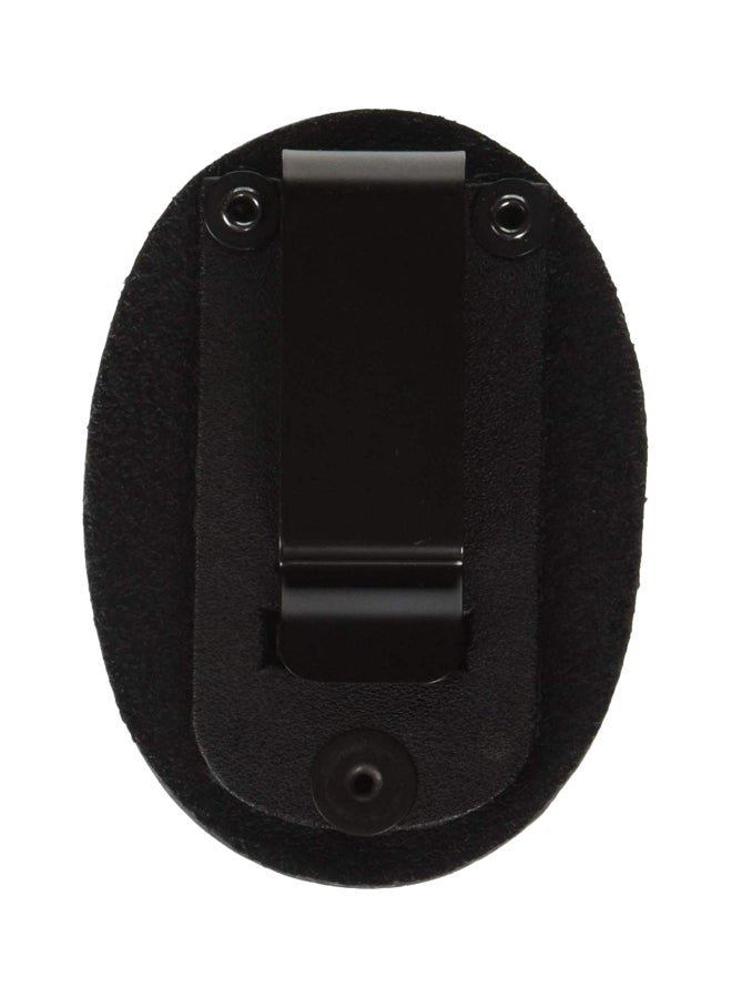 Boston Leather - Oval Clip-On Badge Holder Black - Image 1