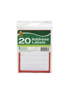 Duck 20-Piece Address Mailing Label Set White/Red 