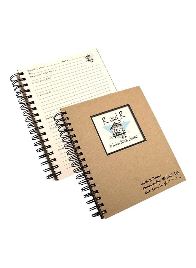200-Page A Lake House Journal Brown