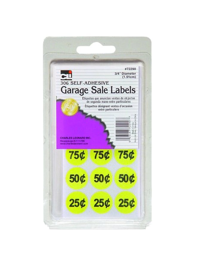 Charles Leonard 306-Piece Garage Sale Price Labels Green/Black