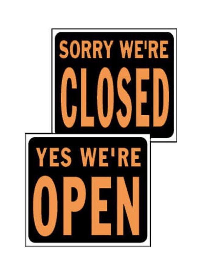 Jumbo Plastic Sign Orange/Black