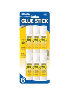 Bazic 6-Piece Small Glue Stick Set Yellow/Black 