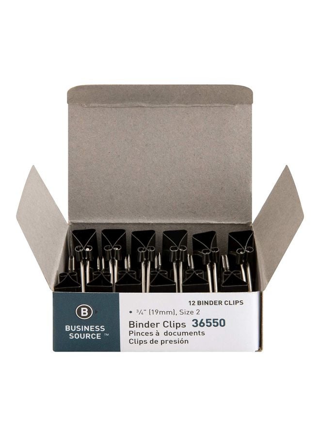 بيزنس سورس طقم مشابك ربط صغيرة مكون من 12 قطعة أسود/فضي - Image 1