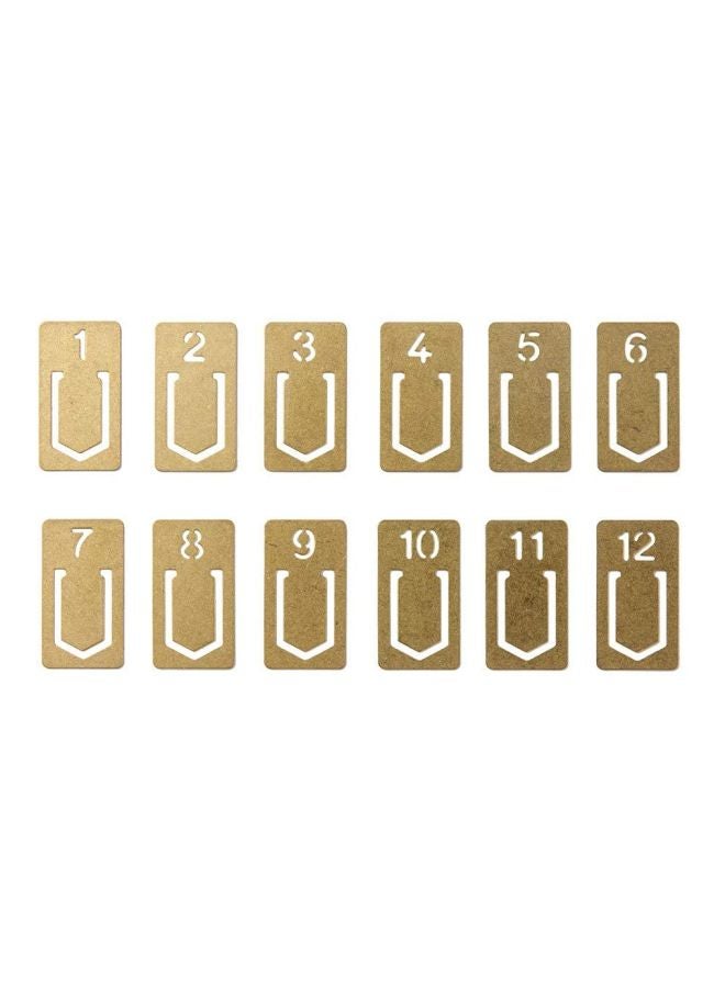 Midori Way - 12-Piece Brass Clip Set Beige - Image 1