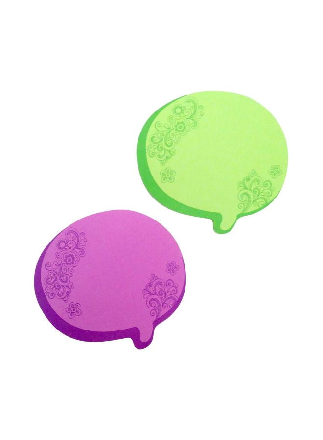 Redi-Tag 2-Piece Thought Bubble Stickey Note Green/Purple - Image 1
