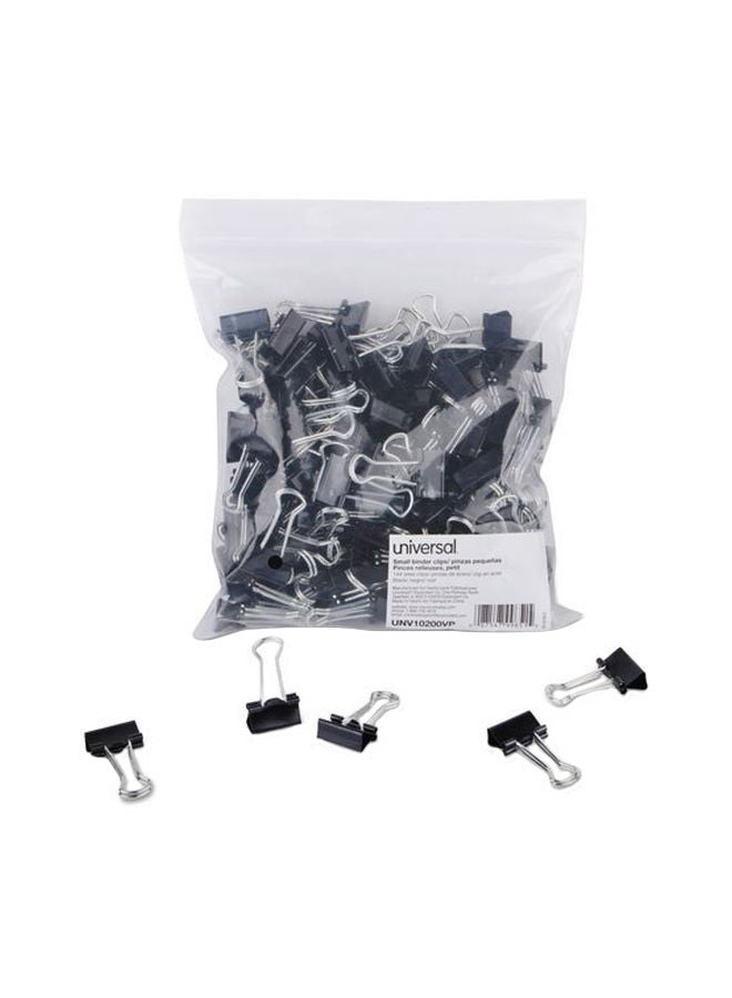 UNIVERSAL 144-Piece Small Binder Clip Set Black/Silver 