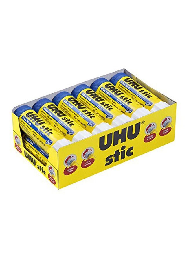 UHU 12-Piece Colored Glue Stick Set Blue/Yellow/Black - Image 1