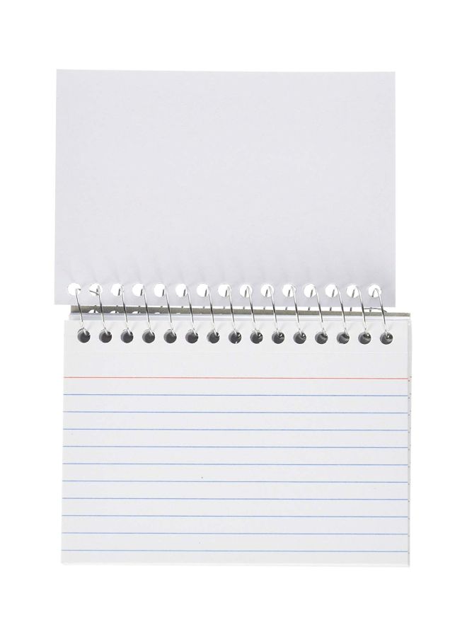 Bazic - Pack Of 6 Spiral Bound Index Card Set White/Black - Image 1