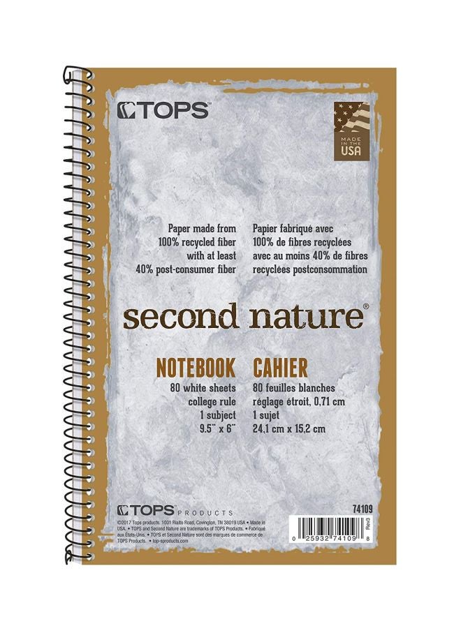 TOPS 80-Sheet Second Nature Notebook Grey/Brown  - Image 1