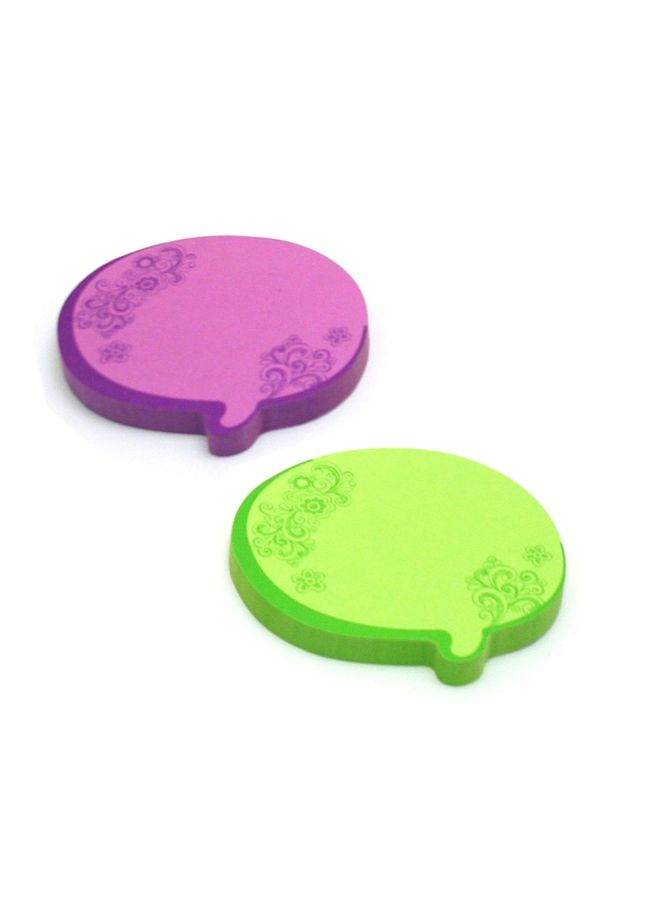 Redi-Tag 2-Piece Thought Bubble Stickey Note Green/Purple - Image 2