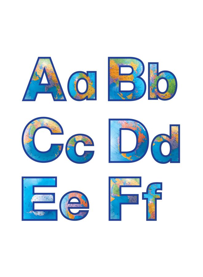 Hygloss 350-Piece Globe Printed Bulletin Board Letters And Number Set Blue/Yellow/Red - Image 2