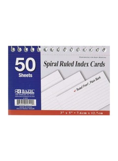 Bazic Pack Of 6 Spiral Bound Index Card Set White/Black  - Image 1