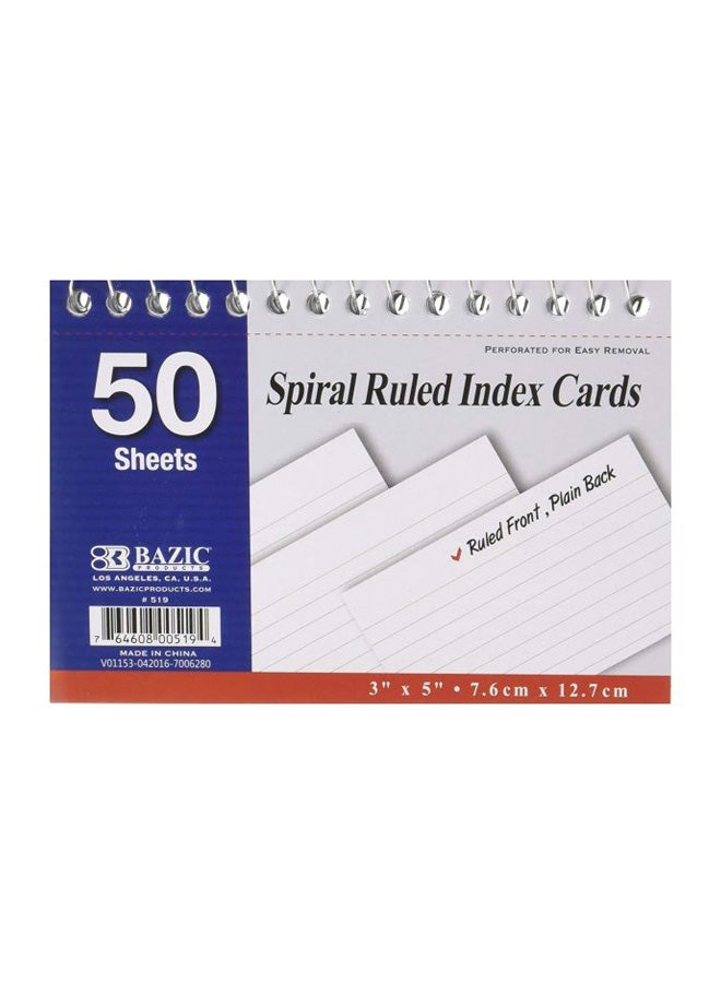 Bazic - Pack Of 6 Spiral Bound Index Card Set White/Black - Image 1